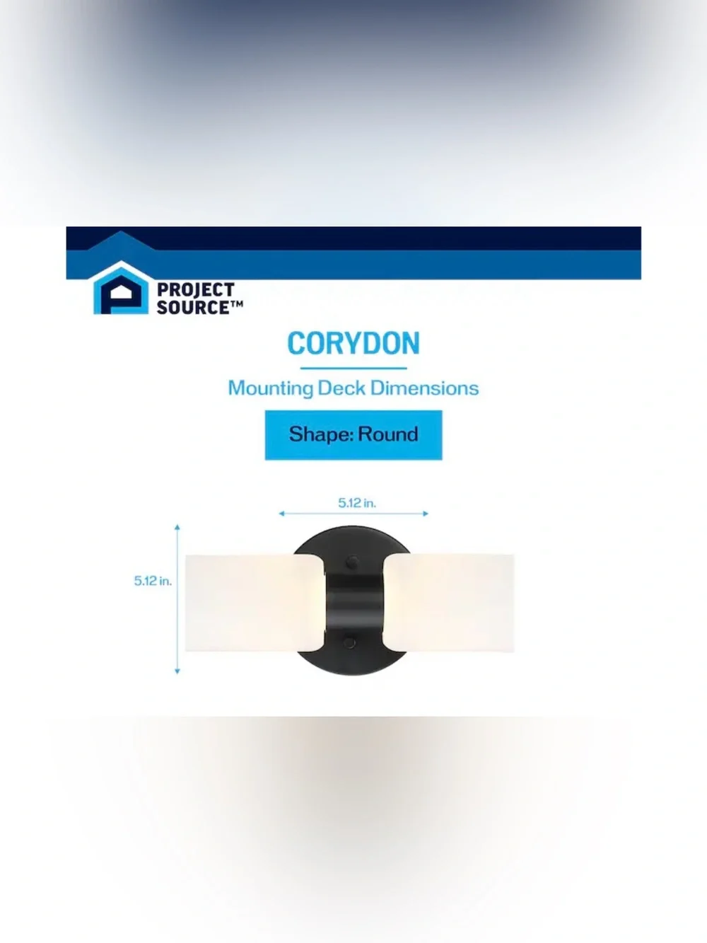 New project source corydon Matte Black LED Vanity Light Frosted Glass Shades